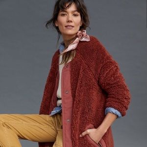 Anthropologie Margot Reversible Sherpa Coat